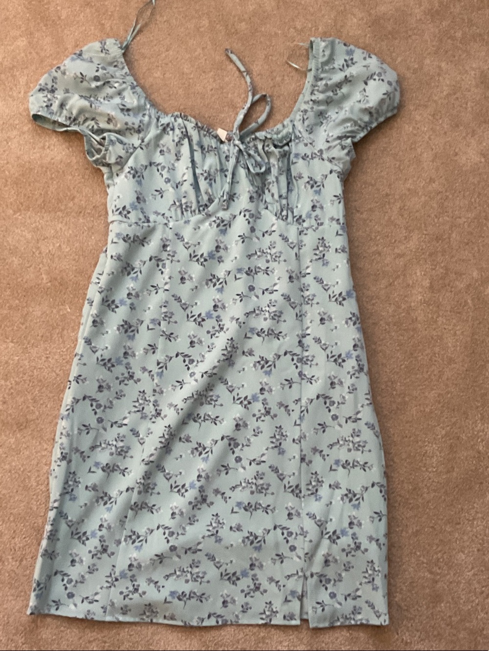 Pink Republic Mint Blue Floral Tie-Front Dress for Kids